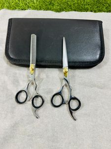 Professional Sharp Silver Stainless Steel Barber Scissors 6.5 Inch Thinning Scissors Set <b>Long</b> <b>Handle</b> Hair Cutting <b>Shears</b> - Product Image 1