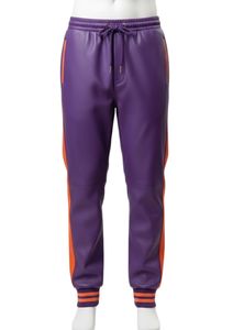 Luxury Men's Genuine Leather Streetwear Co-Ord Set Featuring Hooded Snap-Button Jacket and Matching Jogger Pants - Product Image 5