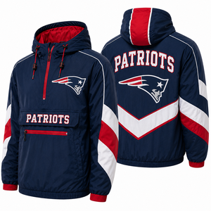 Chaqueta Anorak Personalizada con Logotipo del Equipo Bordado en la Parte Delantera y Trasera, Impermeable, con Capucha, Cortavientos para Hombre, Venta al Por Mayor, OEM, Ropa Urbana de Moda - Product Image 1