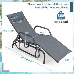 Chaise longue d'extérieur avec accoudoirs et coussin, chaise longue confortable pour se prélasser au soleil - Product Image 5