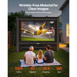 Écran de cinéma gonflable portable de 18 pieds avec sac de rangement facile à installer pour le cinéma maison extérieur 16:9 le projecteur pour les fêtes à thème dans le jardin - Product Image 2