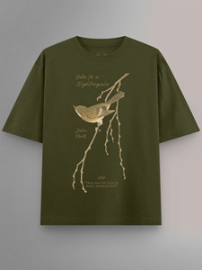 เสื้อยืดผู้ชาย Ode to a Nightingale ผ้าฝ้าย 100% แขนสั้น ทรงปกติ พิมพ์ลายดิจิตอลด้านหน้า เป็นมิตรกับสิ่งแวดล้อม เสื้อผ้าลำลอง - Product Image 3