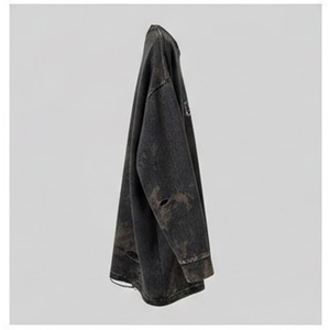 Camiseta de Algodón 100% Personalizada con Logotipo, Estilo Vintage Desgastado, Corte Regular, Estilo Urbano, con Rasgaduras - Product Image 4