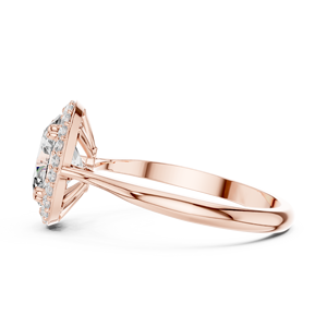 Bague Halo en Diamant de Laboratoire à Coupe Ovale pour Femmes |   Bague de fiançailles et de mariage de luxe certifiée IGI - Product Image 2