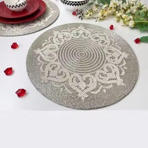 Premium Handmade Seed Beads <b>Dining</b> <b>Table</b> Decorative Mats Colorful Seed Beaded Embroidery Luxury <b>Dining</b> <b>Table</b> <b>Placemats</b> - Product Image 1