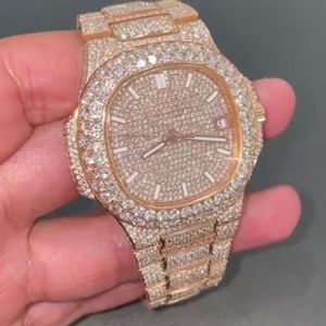 Montre de haute qualité en moissanite DEF de laboratoire, style hip-hop, avec diamants incolores et mécanisme automatique ou manuel - Product Image 2