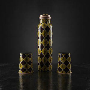 Juego de Termo de Cobre con Diseño Oriental Moderno, 3 Piezas, Botella y Tazas Ecológicas para Uso en la Cocina, de la India - Product Image 5