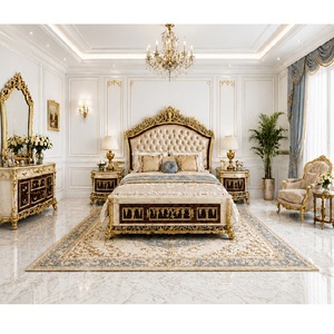 Premium Italian-Style <b>White</b> Gold Bedroom Furniture Durable Teak Wooden Bed With <b>SIde</b> <b>Tables</b> Buy Bed With Heart Shape Carving - Product Image 3