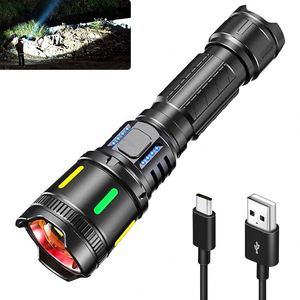 CITICITY Tactical Flashlights, USB <b>Rechargeable</b> Torchlights with Zoomable 4 Modes Waterproof for Emergencies Outdoors Home - Product Image 1
