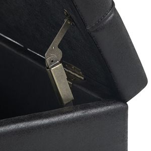 Harrison Distressed Black Coffee Table <b>Storage</b> Ottoman <b>Stools</b> & Ottomans Product Category - Product Image 3