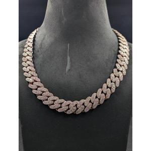 Designer Cuban Link <b>Chain</b> Necklace with Moissanite Diamond Stones Hip Hop Jewelry for <b>Men</b> Women By Trisha Jewels - Product Image 1