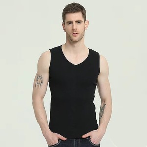 Débardeur de sport 100 % coton sans manches pour fitness, musculation, course à pied et entraînement en salle de sport – Respirant avec logo frontal - Product Image 6