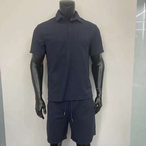 Wholesale High Quality Casual Mens Summer Outfits 2 Piece Knitted Breathable Shorts and Shirt Set for Men - Product Image 6