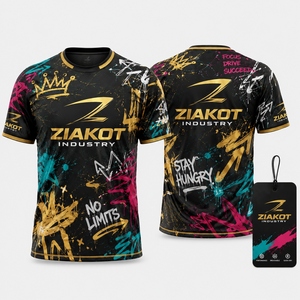 เสื้อยืดออกกำลังกายสีชมพู-เขียว-ขาว ดีไซน์ใหม่สำหรับผู้ชาย ยี่ห้อ ZIAKOT - Product Image 6