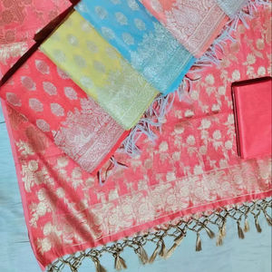 Traje de Seda Pura Banarasi de 3 Piezas - Product Image 1