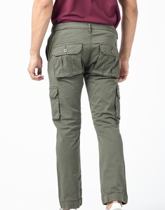 Pantalon cargo à jambes larges en coton 100% imperméable Smart Fit avec taille élastique - Product Image 2