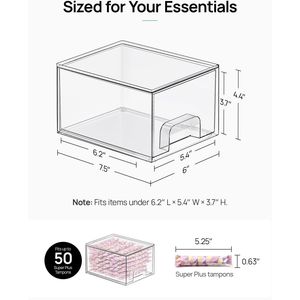 2 Pack Clear Acrylic Stackable Storage <b>Drawers</b> <b>Small</b> Makeup Organizer for Bathroom Vanity & Undersink - Product Image 2