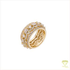 Anillo de banda ancha de lujo de plata 925 con diamante cultivado en laboratorio, joyería de moda premium para compradores mayoristas y minoristas - Product Image 3