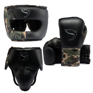 Conjunto de Entrenamiento de Kickboxing con Estampado de Camuflaje Personalizado OEM, Conjunto de Sparring Premium de Cuero Vacuno, Conjunto Deportivo de Boxeo Muay Thai ODM - Product Image 1