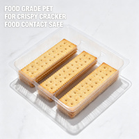 Plateau en PET noir à prix d'usine, insert en plastique pour emballage de confiseries, chocolats et biscuits, vente en gros, jetable, OEM