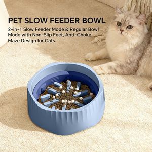 Ciotola Portatile Blu per Cibo Lento/Veloce, Adattabile a Diverse Abitudini Alimentari degli Animali Domestici, Ideale per Viaggi Internazionali - Product Image 1