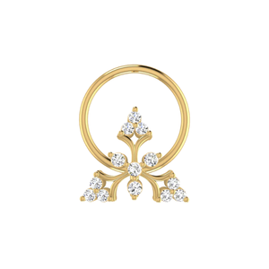 AJRETAIL เครื่องประดับจมูกเพชรแท้รูปดอกไม้ Celestial Bloom ทอง 14K น้ำหนัก 0.05 กะรัต สำหรับผู้หญิง - Product Image 3