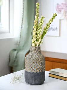 Contemporary Elegant Luxury Coastal Iron Flower Vase Eco-Friendly <b>Tabletop</b> Vase Premium Gold Matte Finish - Product Image 2