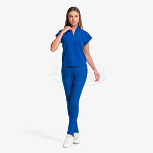 Blusa de Uniforme Médico para Mujer, Cuello en V, Blanca, de Algodón y Poliéster, con Bolsillos, para Personal Médico - Product Image 2