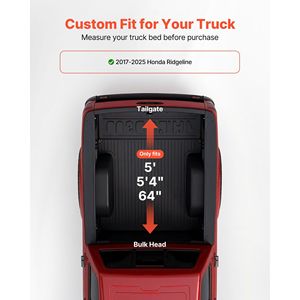 Copertura Morbida Avvolgibile per Cassone del Pickup Compatibile con Honda 2017-2025, Adatta per Cassone da 5 ft (5 ft 4 pollici/64 pollici) con Triplo Strato - Product Image 2