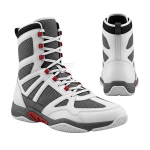Calzado Deportivo, Botas de Boxeo de Media Caña en Gris Oscuro y Verde Neón, Antideslizantes, Transpirables, de Cuero Sintético - Product Image 6