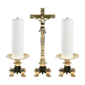 Elegante Portavelas de Latón con Acabado Dorado y Base Ancha, Acabado Duradero para Decoración del Hogar, Acabado Resistente para Iglesia o Bodas - Product Image 3