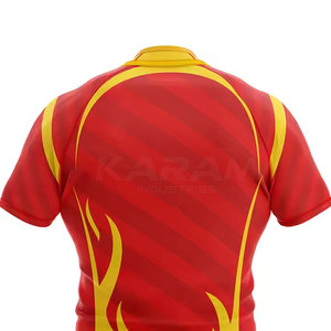 Sports Wear 100% Polyester Short Sleeve Rugby Jersey Premium Quality Lightweight Quick Dry Breathable for Adult - Product Image 5