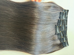 Extensions de cheveux noires à clipser en gros, qualité supérieure, cheveux humains vietnamiens - Product Image 2