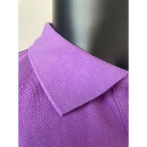 Polo de Manga Corta Morado para Hombre, Corte Regular, Cierre de Botones, Color Sólido, Tejido de Punto Informal y Transpirable - Product Image 5
