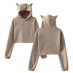 2026 Retro Solid Color Hooded <b>Zipper</b> Sweatshirt Women Long Sleeve Loose Blank Vintage Style Winter Hot Print Female - Product Image 4