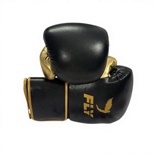 Gants de boxe noirs et dorés de qualité supérieure, les plus vendus, avec sangle de poignet réglable et fermeture auto-agrippante - Product Image 5