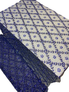 Tela de Tul Francés con Bordado de Diseño de Lujo, con Pedrería, Ecológica, Hecha a Mano, para Vestidos de Novia, de Alta Calidad y Gran Peso - Product Image 3