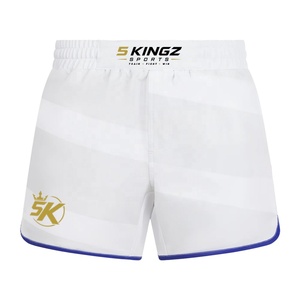 5 KINGZ SPORTS กางเกงขาสั้น MMA สีขาว ระบายความชื้นได้ดี แห้งเร็ว ชุดกีฬาสำหรับผู้ใหญ่แบบไม่จำกัดเพศ - Product Image 1