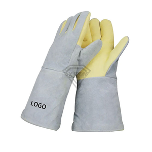 Heavy Duty Split Cowhide Leather Welding <b>Gloves</b> Heat Resistant <b>Long</b> Gauntlet Protective Work <b>Gloves</b> For Industrial Safety Custom - Product Image 5