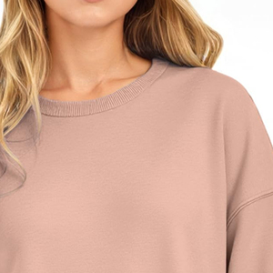 Sweat-shirt oversize en molleton doux et confortable pour femme, style streetwear, avec option de broderie personnalisée sur le devant, 100 % coton, personnalisable - Product Image 6