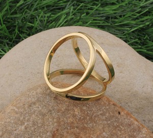 Anillo de Boda Solitario Chapado en Oro, Minimalista, Hecho a Mano, Clásico, Bohemio, con Turquesa en Engaste de Plata de Ley 925, Certificado - Product Image 4