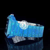 Montre à mouvement automatique avec cadran en saphir vert et diamants Moissanite VVS, idéale pour les mariages et les cadeaux, disponible à un prix avantageux.