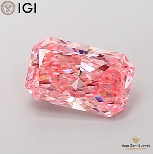 เพชรทรงเรเดียนท์ 2.50 กะรัต ผลิตในห้องปฏิบัติการด้วยวิธี CVD สีชมพูสดใสแฟนซี ความสะอาดระดับ VS2 พร้อมใบรับรอง IGI สำหรับแหวนเพชรเม็ดเดี่ยวสำหรับผู้หญิง - Product Image 1