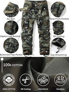 Pantalon Cargo Homme en Coton Camouflage 2026 – Meilleures Ventes – Personnalisable avec Impression Bottomland – Vente en Gros - Product Image 4