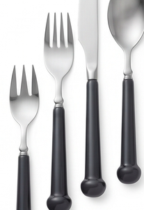 Modern Flatware <b>Set</b> Stainless Steel <b>Cutlery</b> <b>Black</b> Handle Dishwasher Safe Wedding Dining Tableware Elegant Kitchen Essentials - Product Image 5