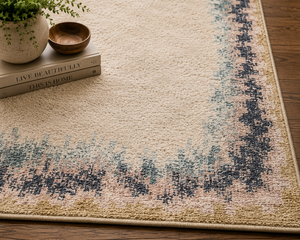 Alfombra Moderna de Lana Anudada a Mano, Diseño Abstracto Azul Rectangular, Antideslizante, Pelo Medio, Base de Látex, para Sala de Estar, Dormitorio, Hotel - Product Image 2