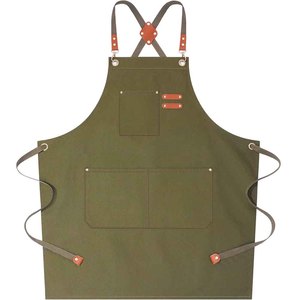 ผ้ากันเปื้อนครัวลายโลโก้แบบกำหนดเอง ผ้ากันเปื้อนเชฟกันน้ำ ผ้าฝ้าย ปรับสายได้ มีกระเป๋า ขายส่งจำนวนมาก - Product Image 6