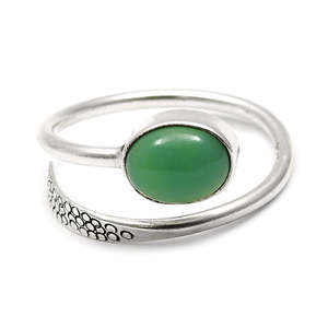 925 <b>Sterling</b> <b>Silver</b> Bulk Lot <b>Rings</b> Bezel <b>Set</b> Oval Cut Chrysoprase Gemstone Bohemian Jewelry Available At Wholesale Price - Product Image 1