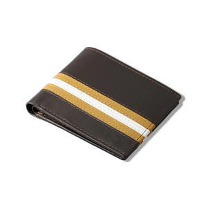 High Quality Luxury Men's Rfid Genuine Leather Card <b>Holders</b> Short Bifold Yellow <b>Wallets</b> Custom Logo Open Closure Wholesale Brand - Product Image 2