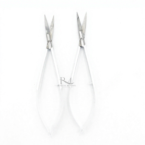 Silver Blade White Powder Coated New Brow Scissors Stainless Steel Spring Scissors Beauty <b>Tools</b> Sustainable - Product Image 1